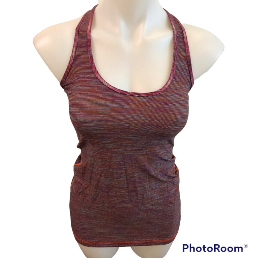 Lululemon Razor Back Purple Multi Color Tank Top size XS